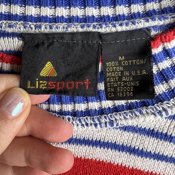 Vintage Lizsport Cotton Striped Sweater - Picture 3 of 4
